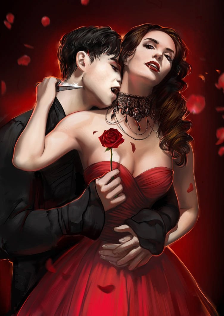 Секс с вампиром в сексуальном свадебном наряде