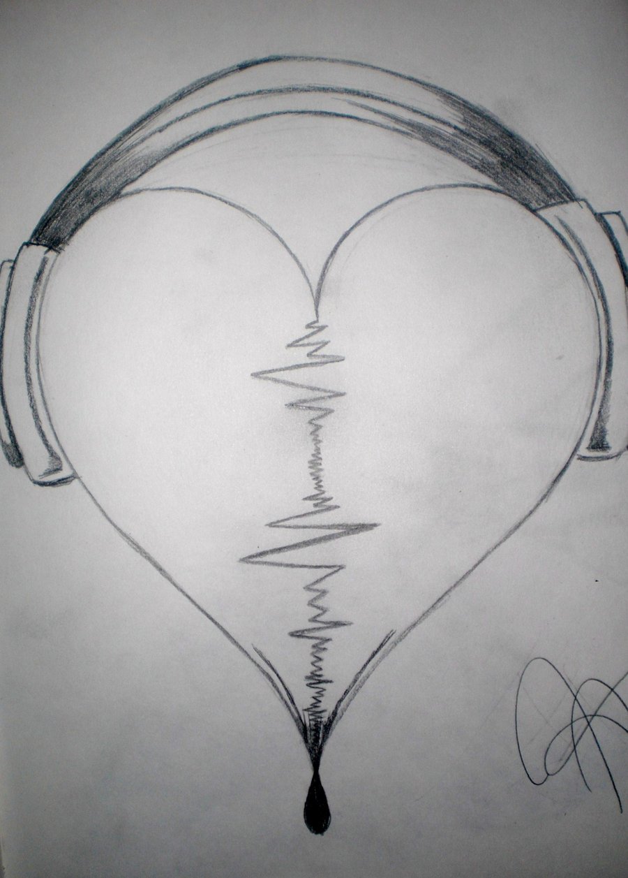Рисунки карандашом лёгкие сердечки