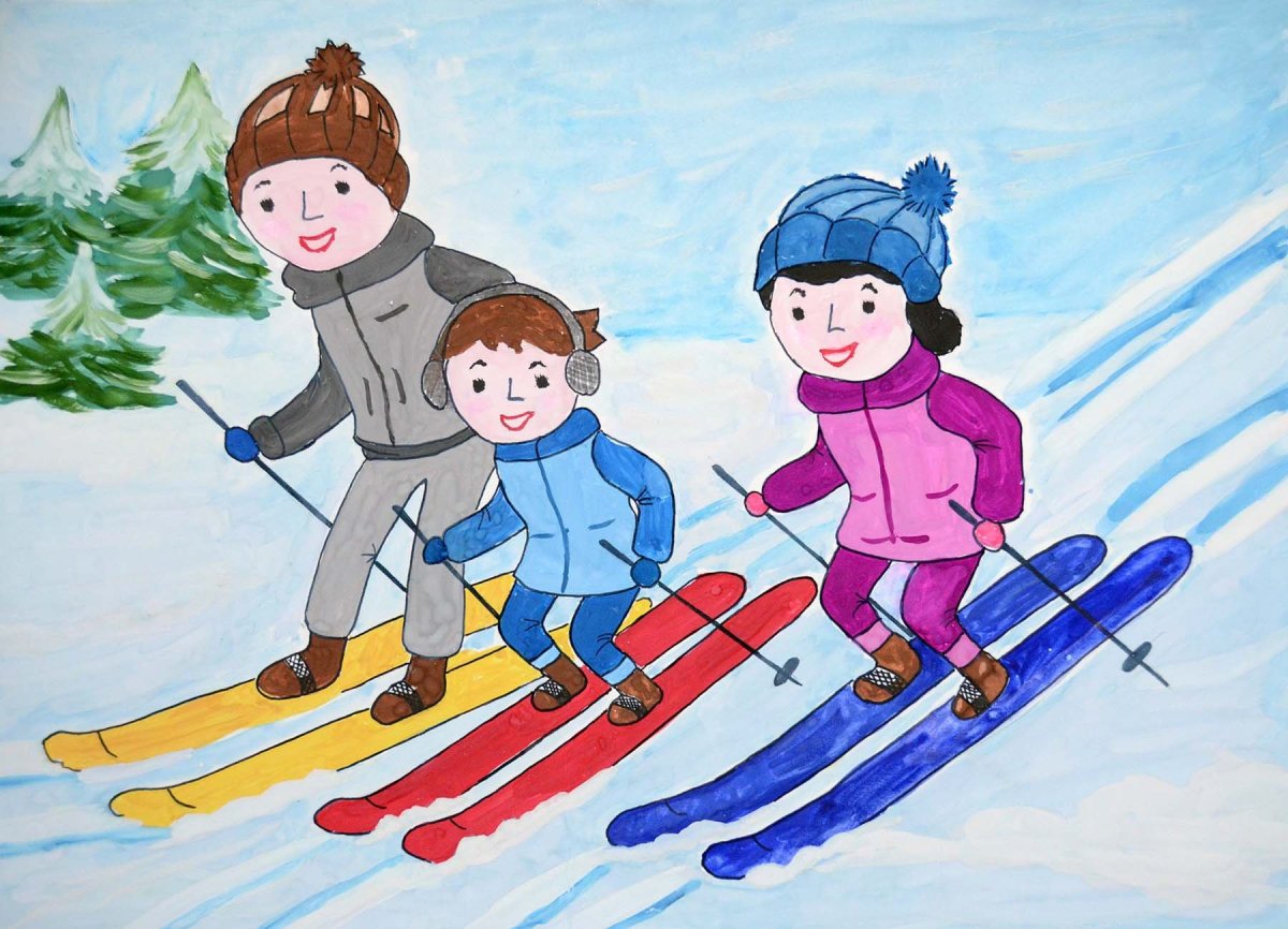 Иллюстрации зимних видов спорта для детей в сад