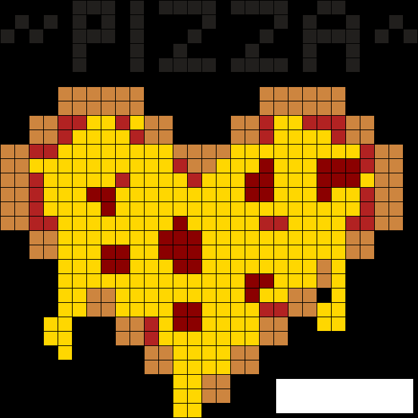 Как рисовать по клеточкам еду пиццу