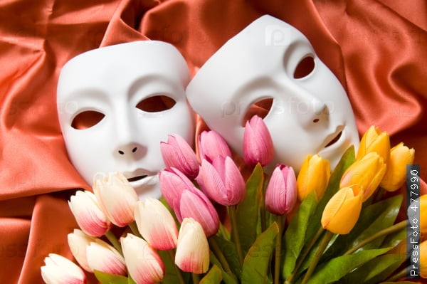Театральные маски на прозрачном фоне для фотошопа