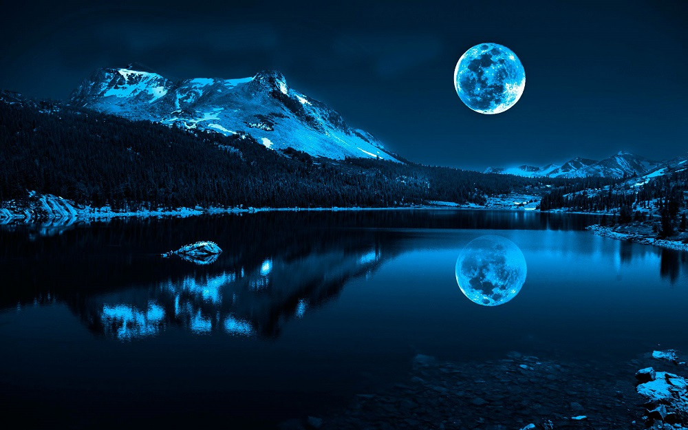 Ночное небо фото красивые с луной