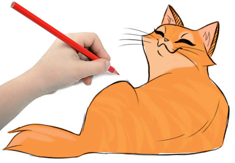 Рисунок пухлого котика