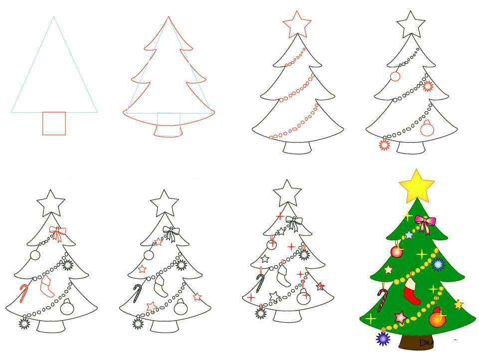 Нарисовать елочку новогоднюю маленькую. Елка рисунок. Елка карандашом. Поэтапное рисование новогодней елки. Новогодняя елка рисунок карандашом.