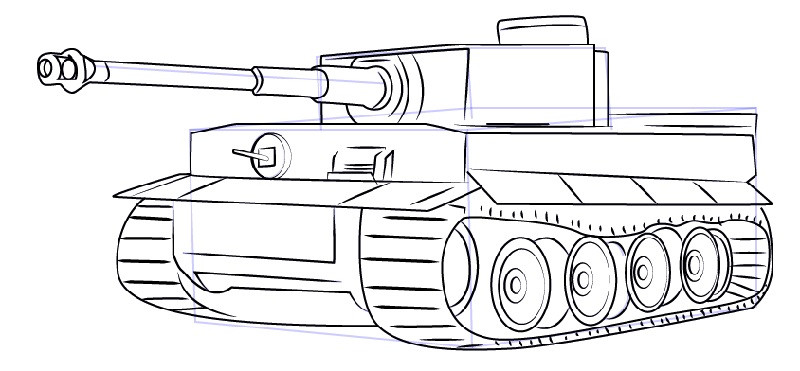 Рисунок танка карандашом для срисовки легкие