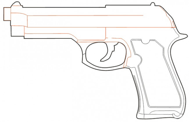 Картинки пистолета для срисовки