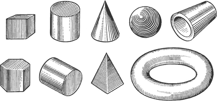 Эскиз объемных фигур