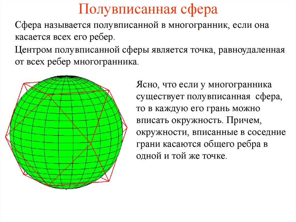 Сфера является. Полувписанная сфера. Радиус полувписанной сферы додекаэдра. Полувписанная сфера в тетраэдр. Центром сферы является.