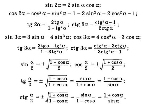 Синус косинус и тангенс двойного угла 10 класс презентация