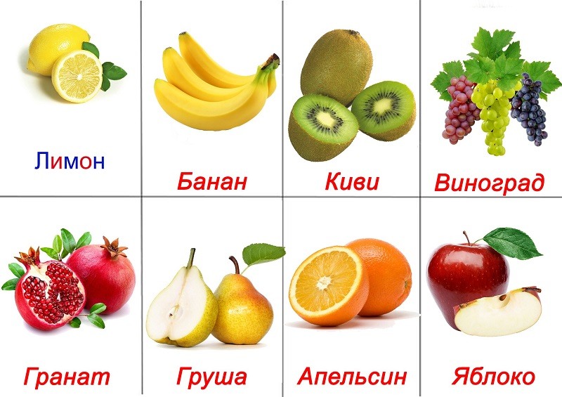 Логопедические картинки фрукты