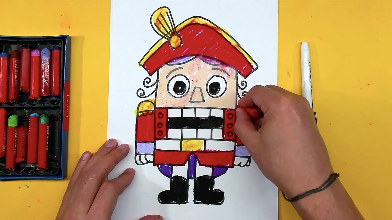 Щелкунчик рисунок для детей карандашом