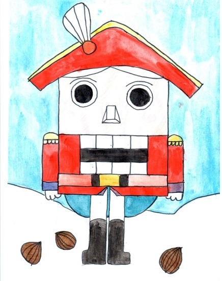 Щелкунчик рисунок для детей карандашом