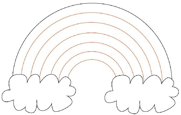 Радуга черно белая картинка для детей