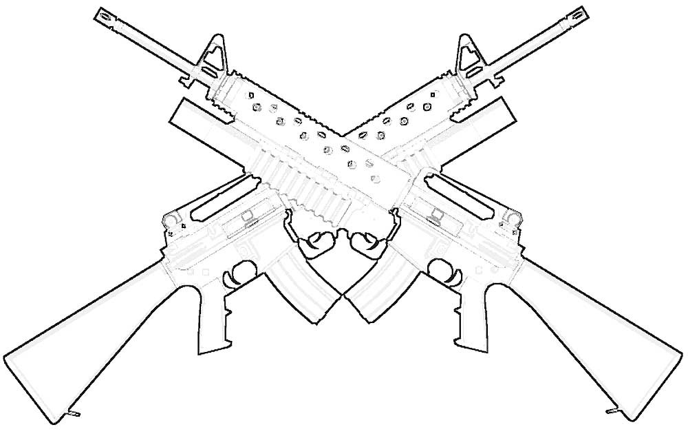 Автомат м16 рисунок