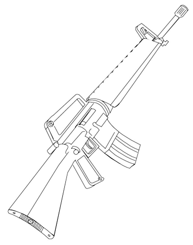 M16 винтовка раскраска