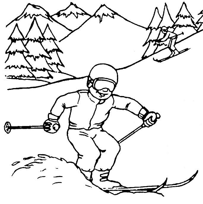Картинки лыжи для срисовки