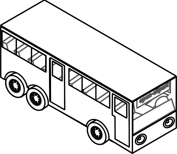 Автобус черно белая картинка