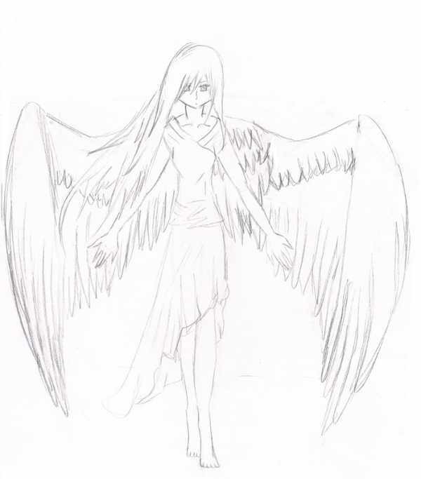 Ангел рисунок карандашом для срисовки