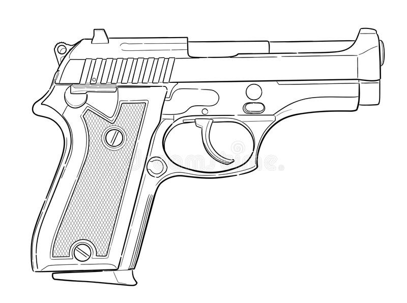 Картинки пистолета для срисовки