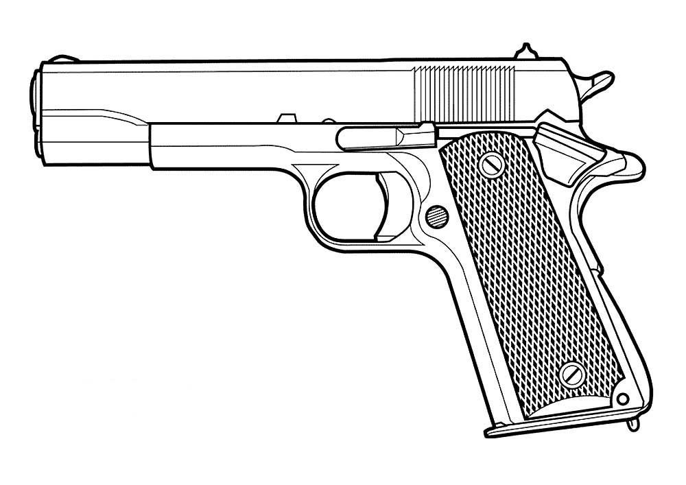 Картинки пистолета для срисовки
