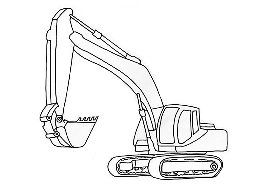 Картинка рисунок экскаватор