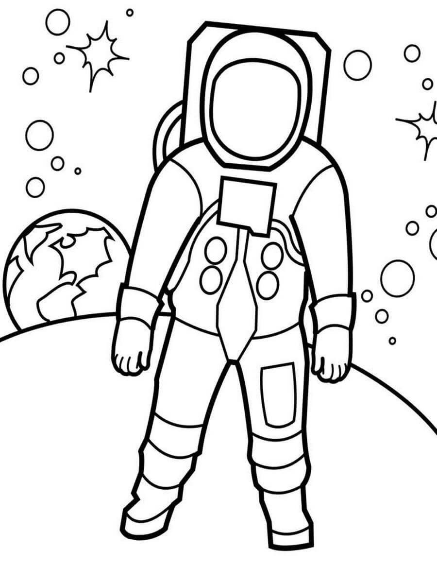 Космонавт раскраска для детей
