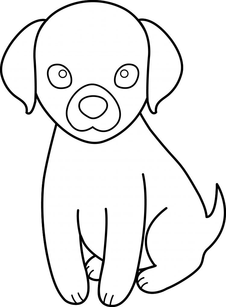 Легкий рисунок собаки для детей