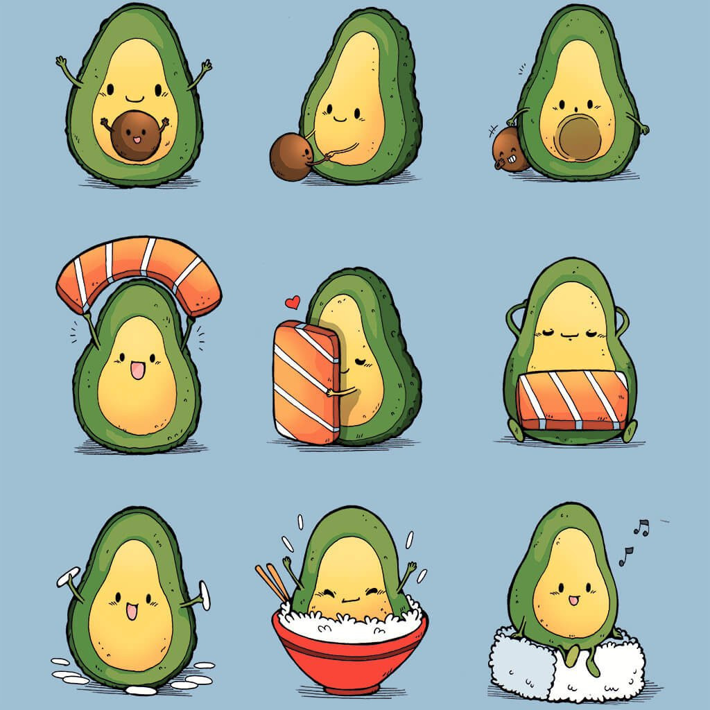 Рисуночки авокадо
