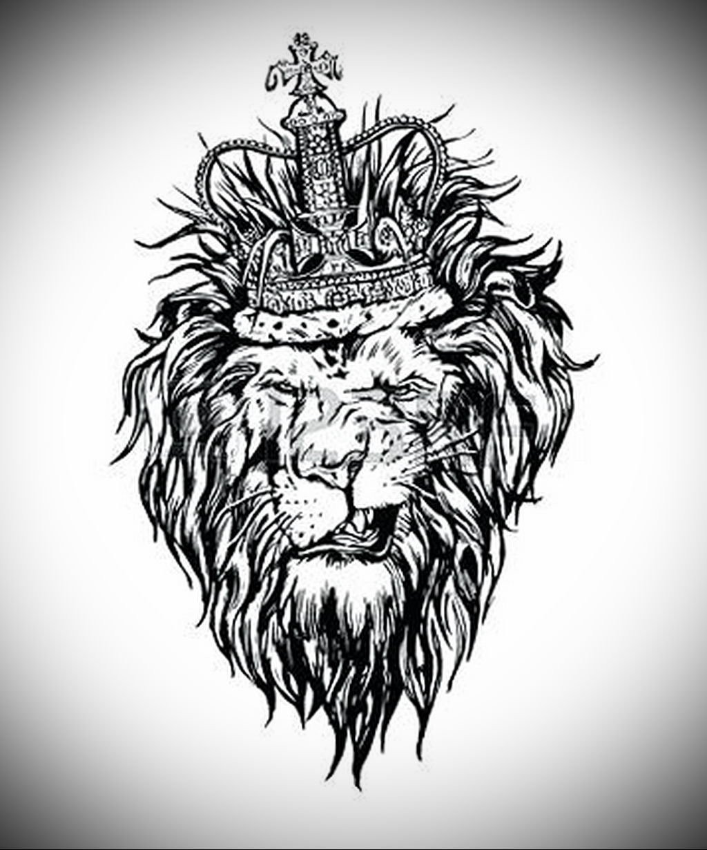 Лев с короной эскиз профиль