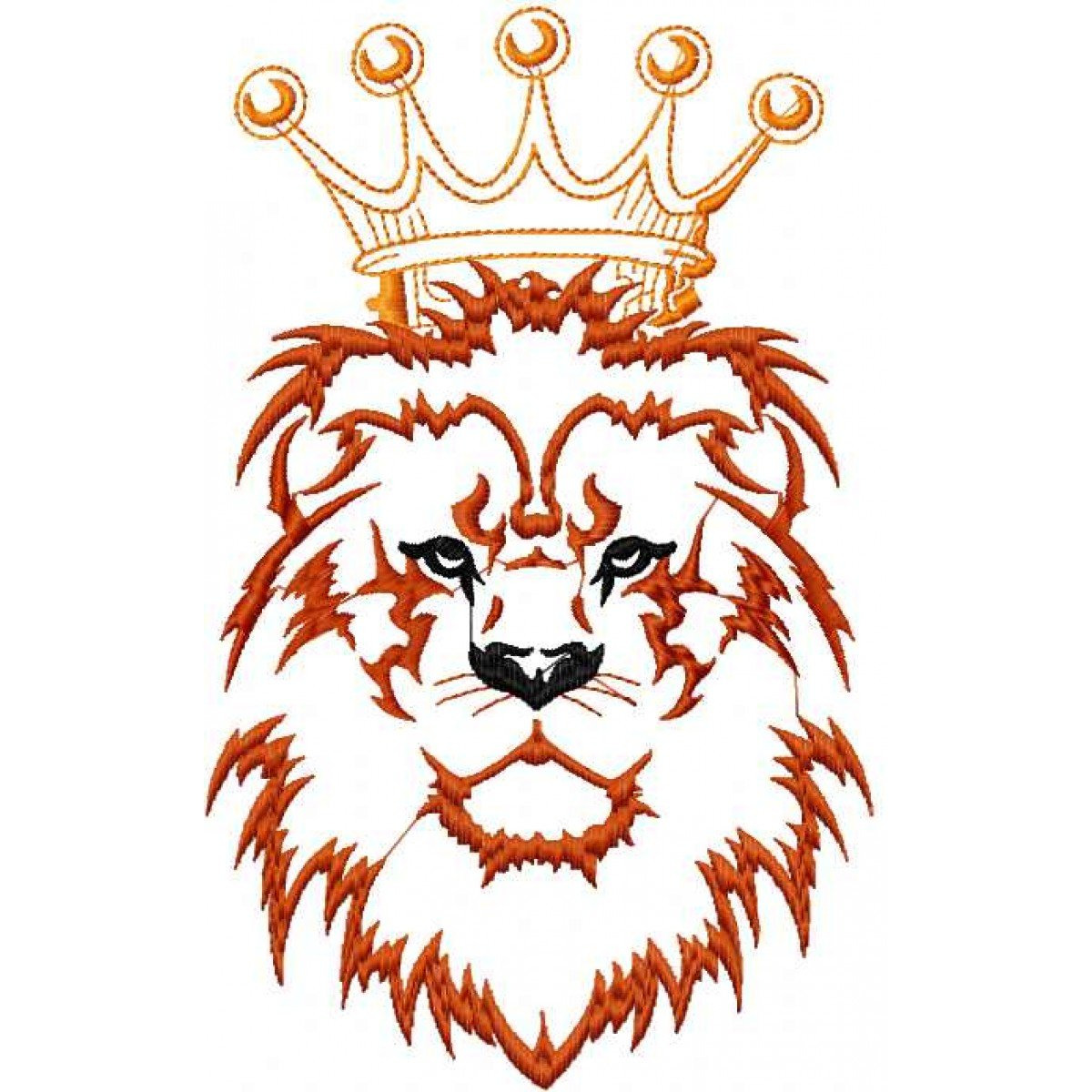 Голова Льва с короной на белом фоне