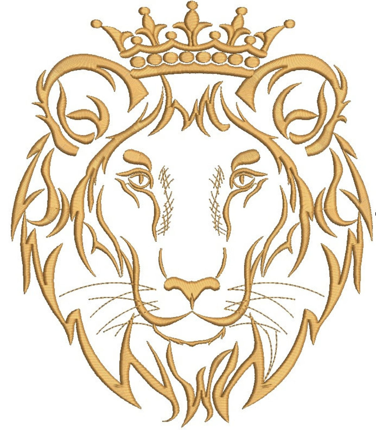 Лев с короной вышивка
