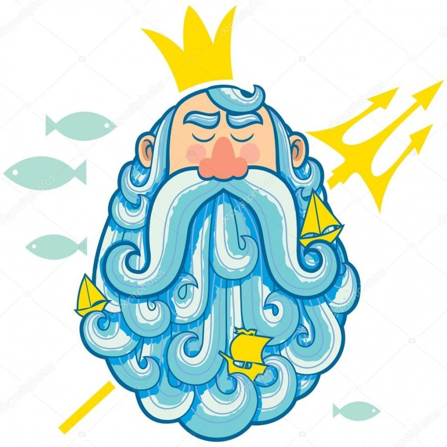 Морской царь Нептун вектор