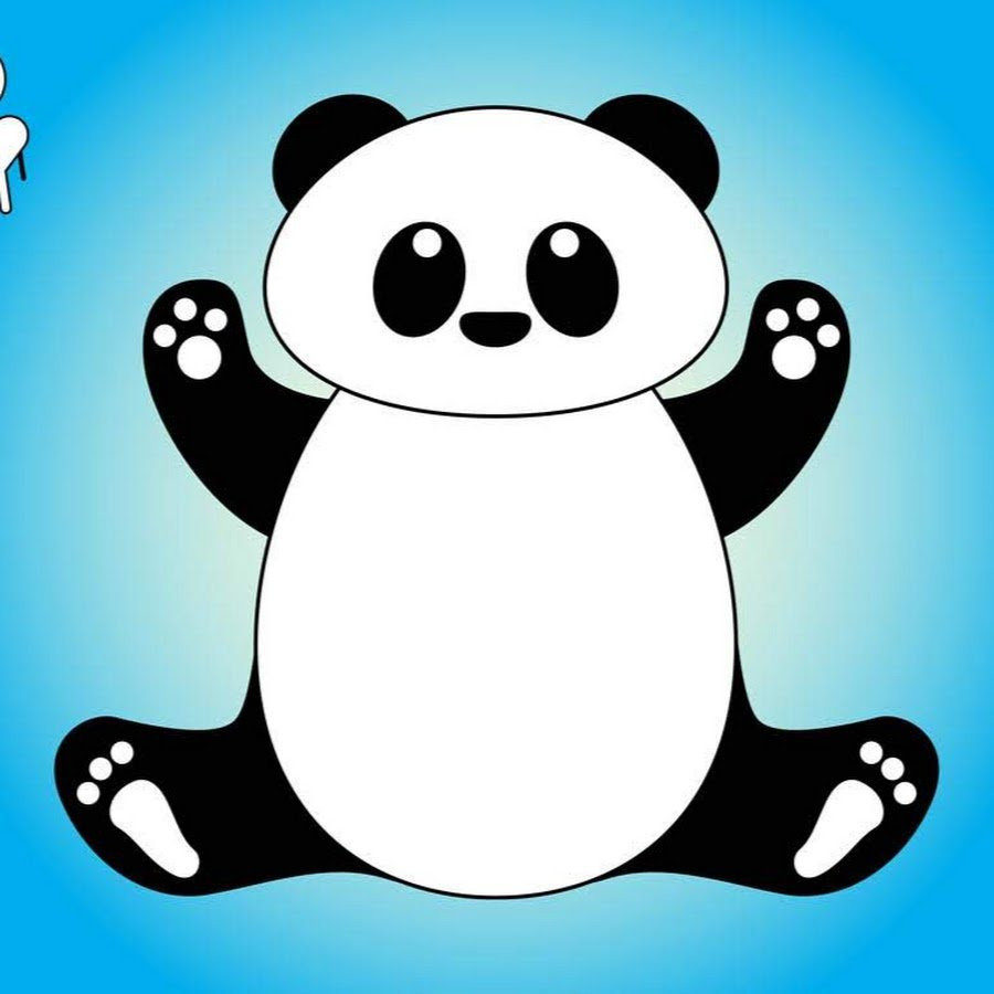 Панда на синем фоне