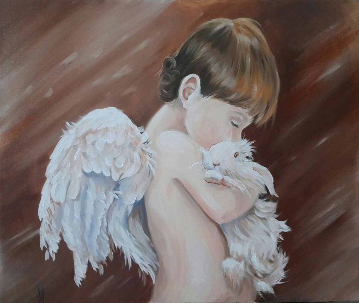 Ангел картина маслом
