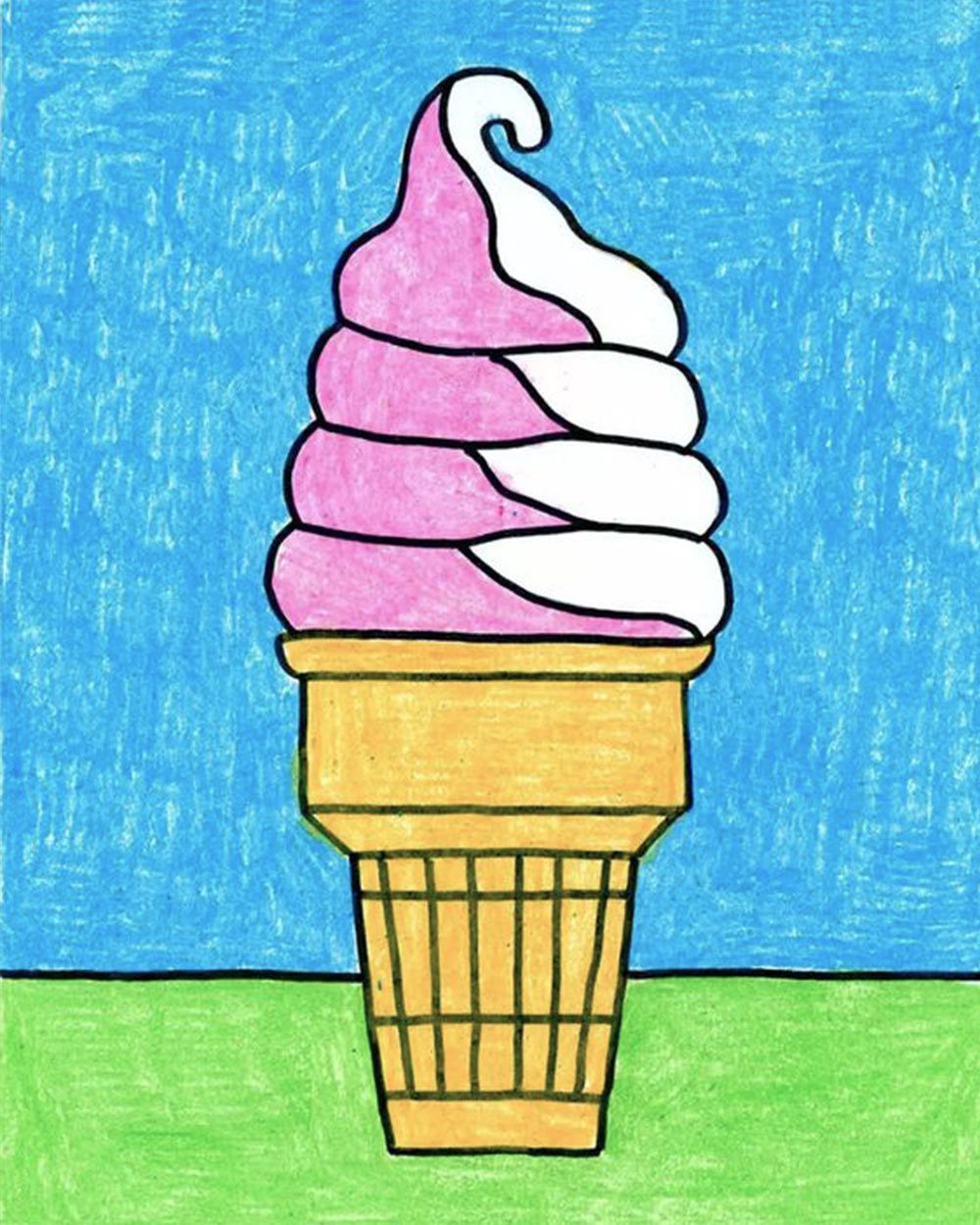 Легкие рисунки красивые 7 лет. Рисунки мороженки. Нарисовать мороженое. Рисунки для срисовки легкие для детей мороженое. Мороженое рисунок.