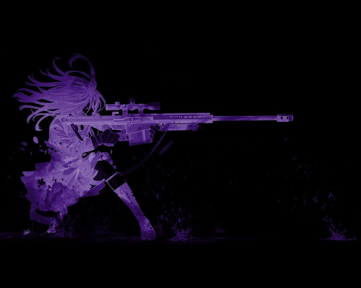Оружие на фиолетовом фоне