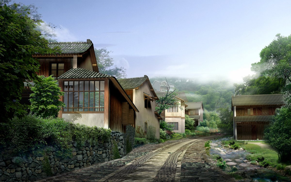 Японская деревня на горе