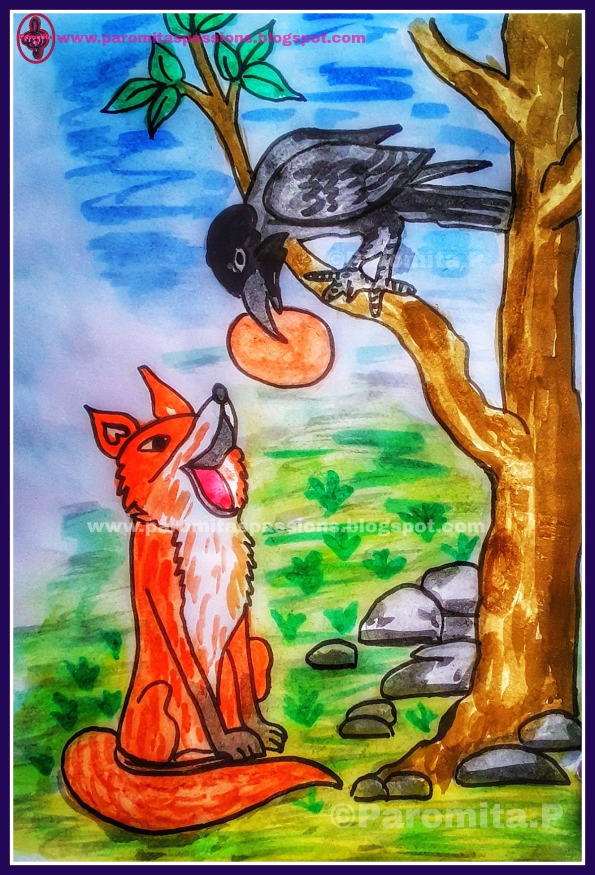Панно ворона и лисица