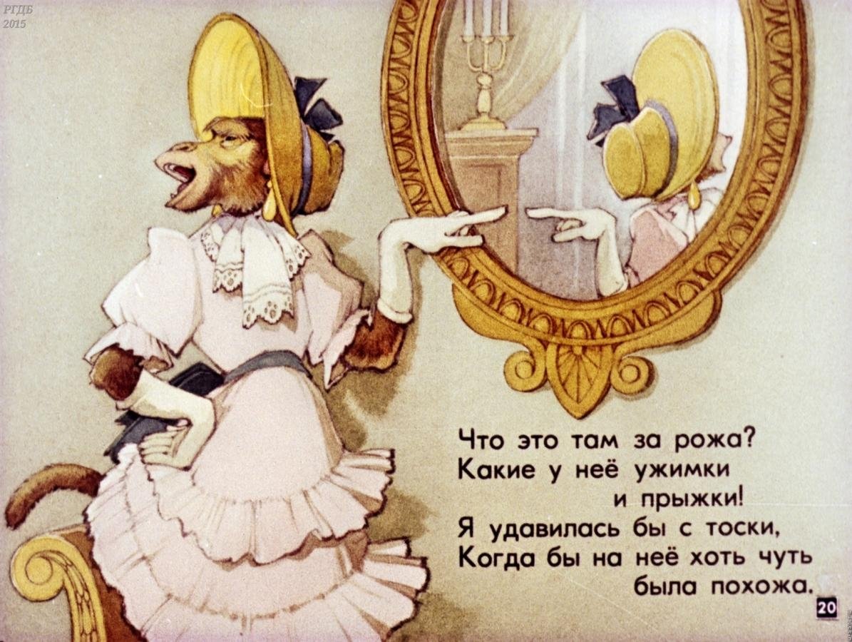 Басня Ивана Андреевича Крылова зеркало и обезьяна