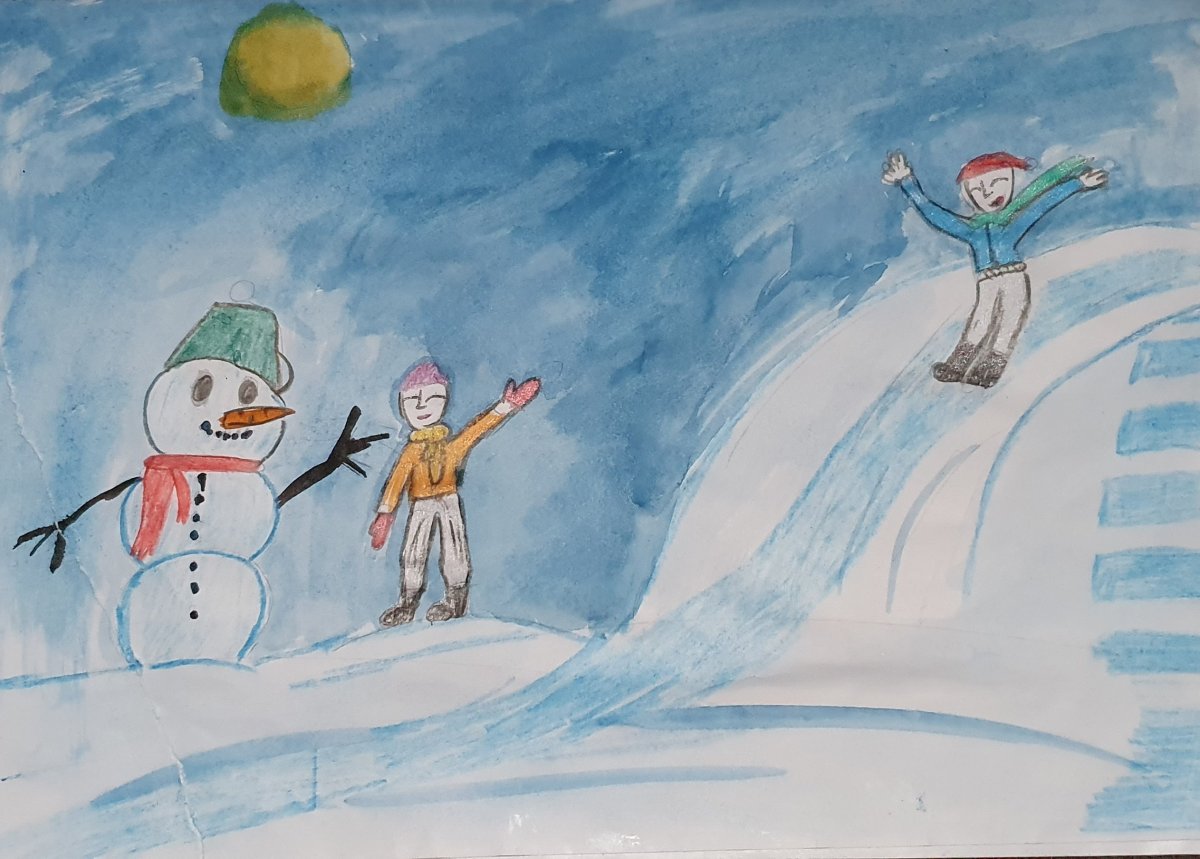 Рисунок зимние забавы 4 класс
