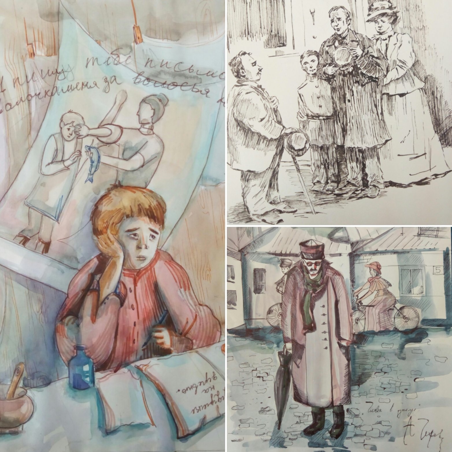 Рисунки карандашом по произведениям Чехова