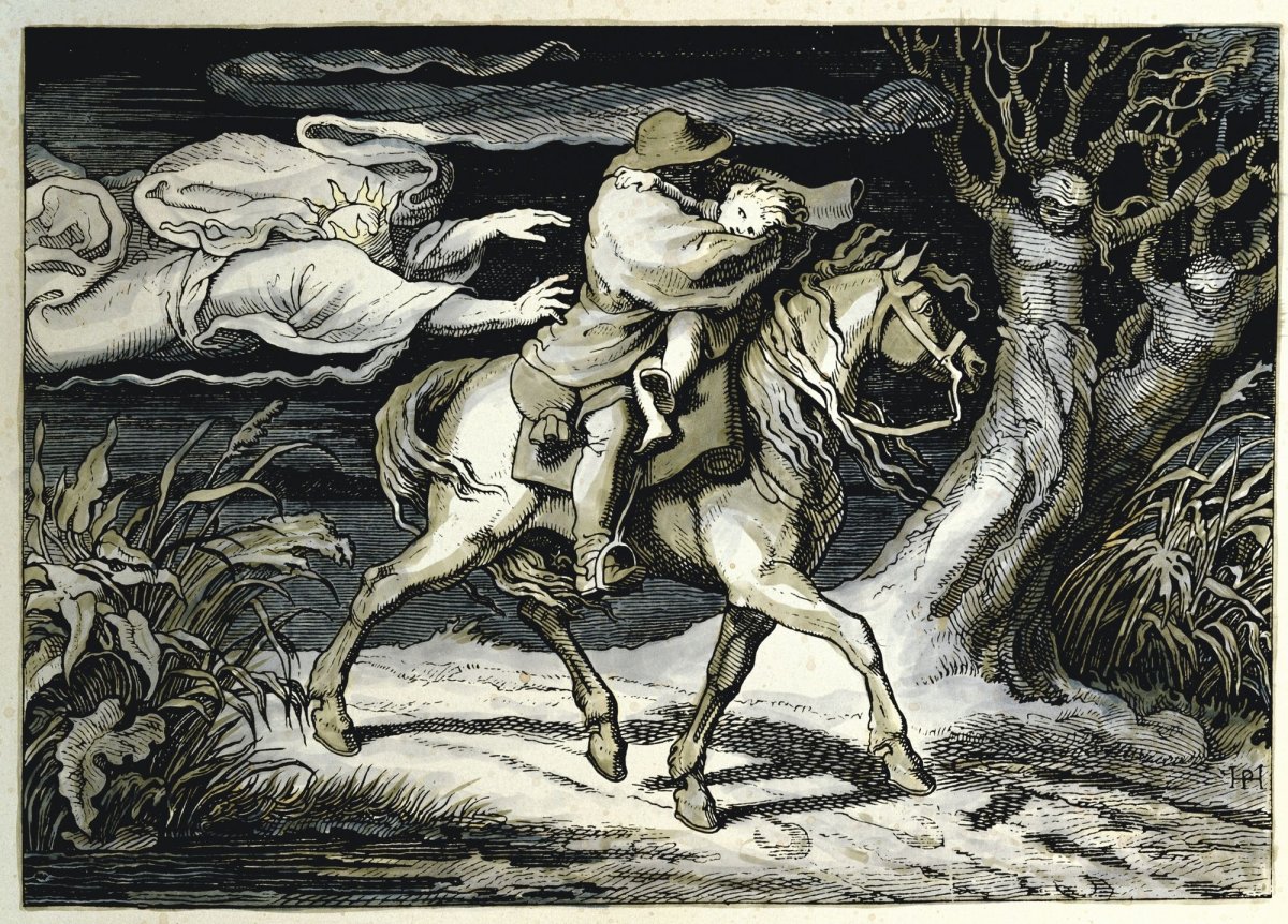 Лесной царь Шуберт иллюстрация