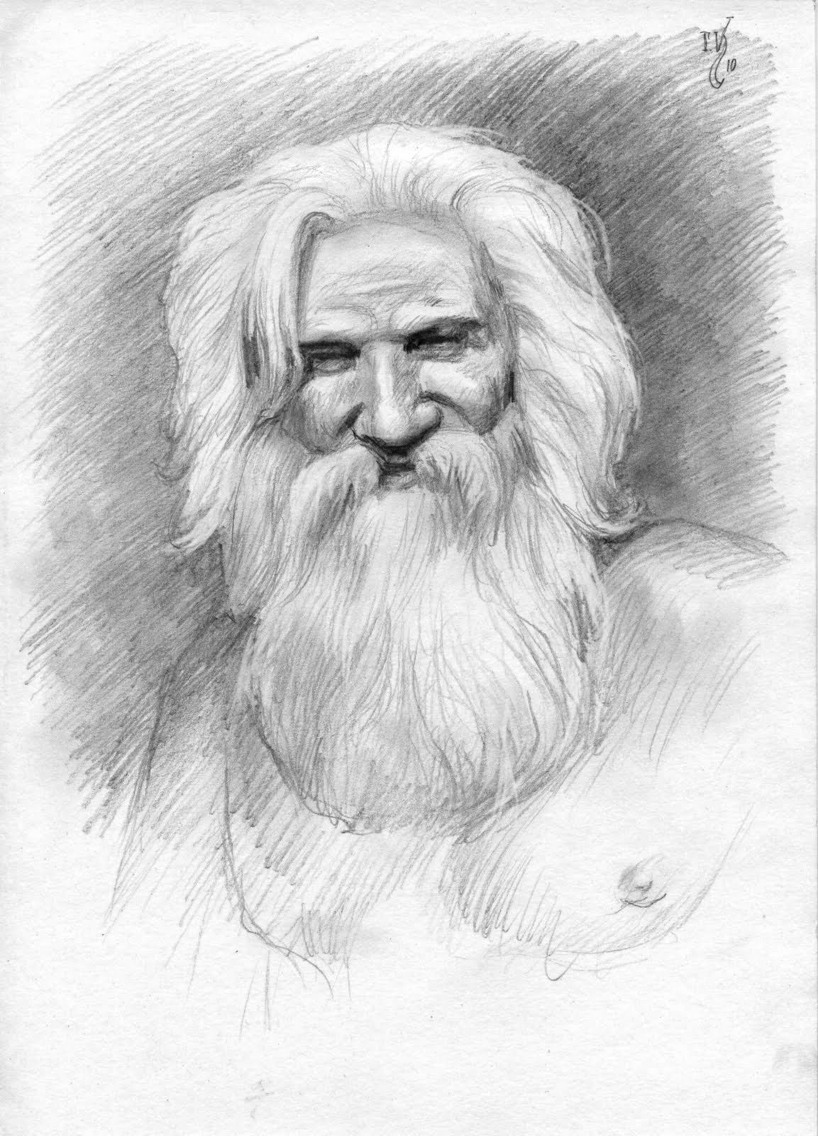 Иван Сусанин портрет карандашом