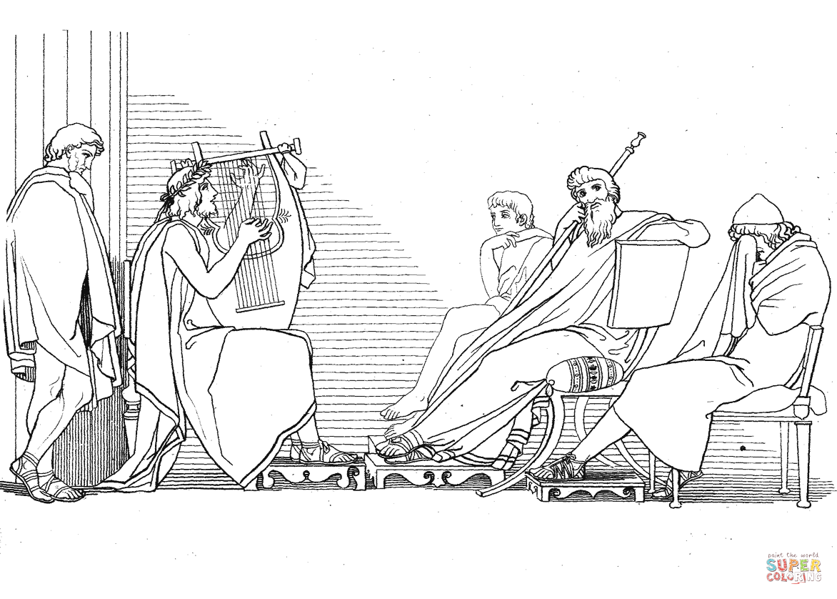 Одиссей у царя Алкиноя рисунок