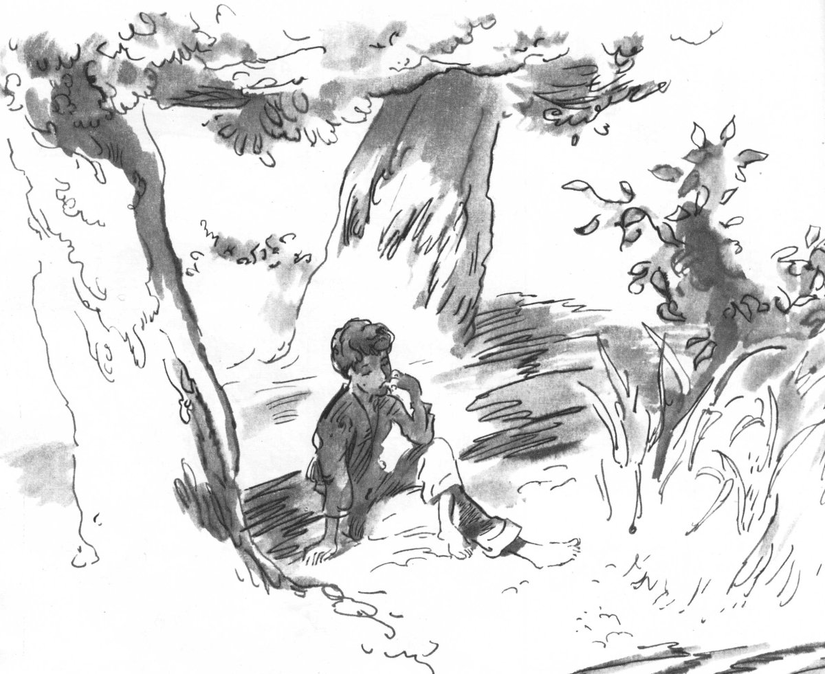 Рисунок к рассказу Петька на даче