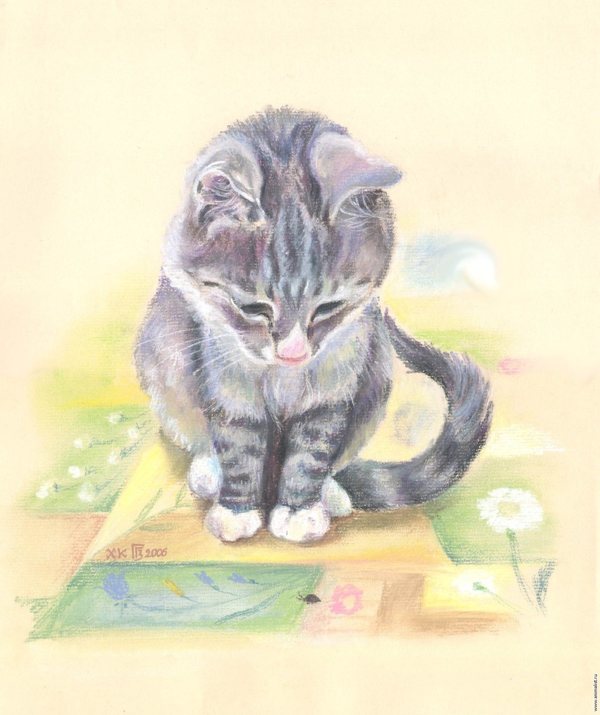 Голодный кот рисунок
