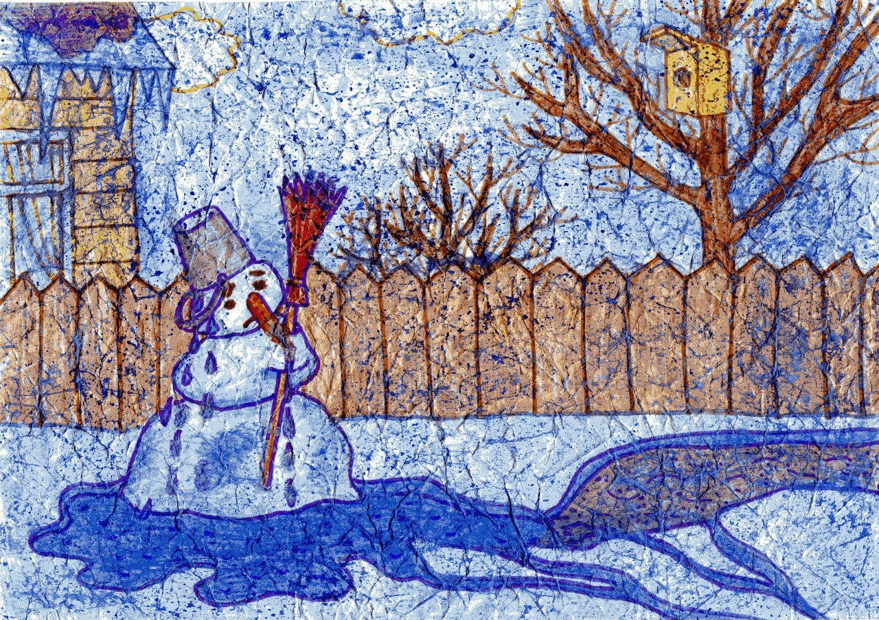 Рисунок на тему весенняя капель. Рисунки детей на тему Весенняя капель. Рисунок прощание с зимой.