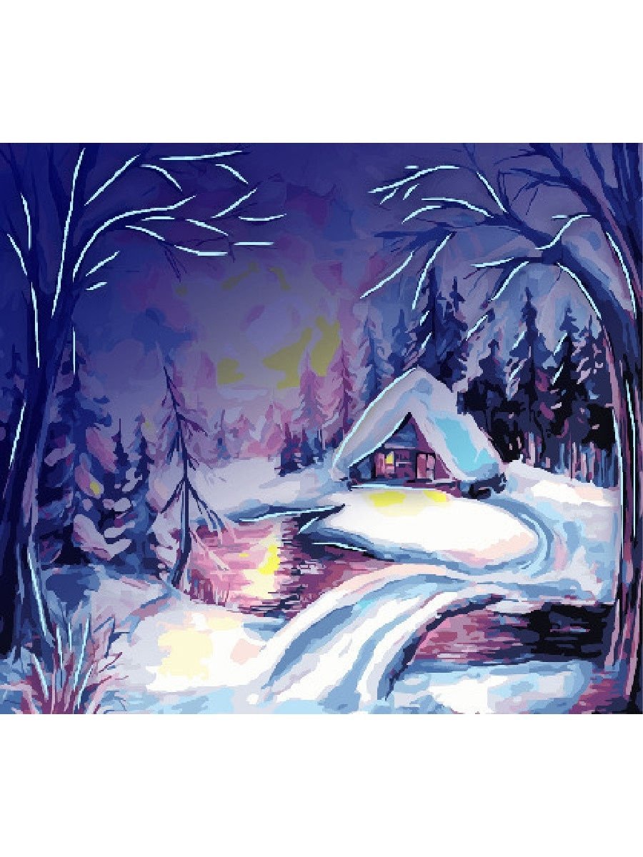 Рисунок на тему зимнее утро зимний вечер