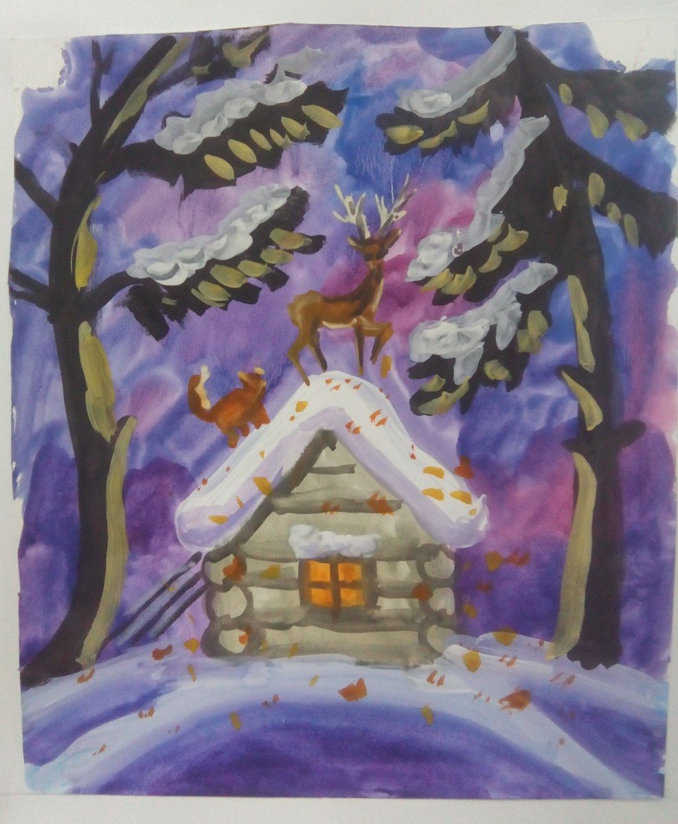 Рисунок на тему поет зима аукает