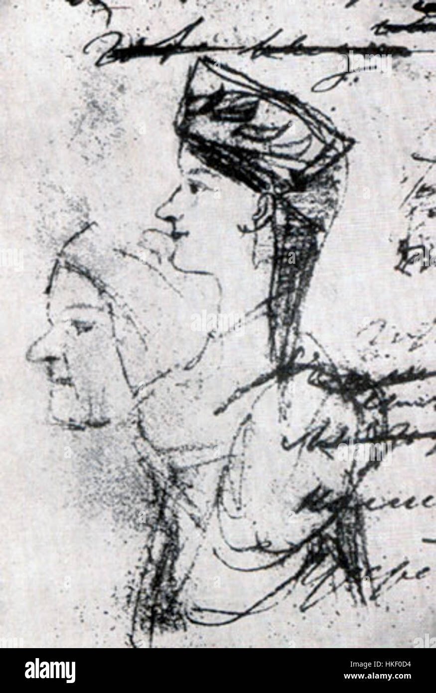 Пушкин и Арина Родионовна рисунок